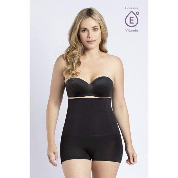 Curveez Signature Control High Waist Boyshort Sz L Black Shapewear Short CUR3700 - Picture 1 of 5